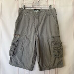 Paco Jeans Cargo Shorts Size 30" Military 12" Inseam Ripstop Distressed